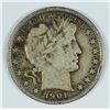 Image 1 : 1901 BARBER HALF DOLLAR, VF  rim nick