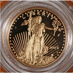 2015 $5.00 PROOF GOLD EAGLE IN ORIG BOX/COA LIMITED EDITION, SCARCE!!