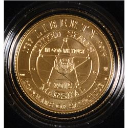 2015 $5.00 GOLD U.S. MARSHALLS SERVICE  UNC. COMMEMORATIVE IN ORIG BOX/CERT