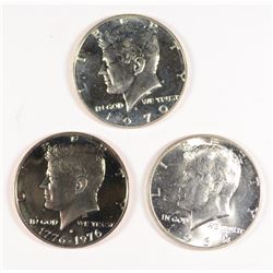 (3) KENNEDY HALF DOLLARS (64, 70-S, 76-S)