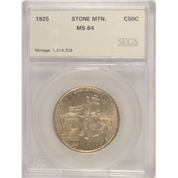 1925 STONE MOUNTAIN COMMEN HALF DOLLAR SEGS MS-64