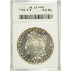 1881-S MORGAN DOLLAR ANACS MS-62 DMPL