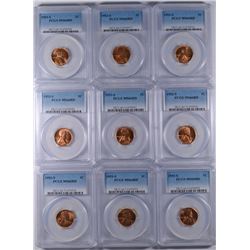LOT OF ( 9 ) 1953-S LINCOLN CENTS, PCGS MS-66 RED