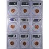 Image 2 : LOT OF ( 9 ) 1953-S LINCOLN CENTS, PCGS MS-66 RED