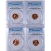 Image 1 : LOT OF ( 4 ) 1957-D LINCOLN CENTS, PCGS  MS-66 RED