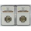 Image 1 : 2 1954-S WASHINGTON QUARTERS NGC MS-66
