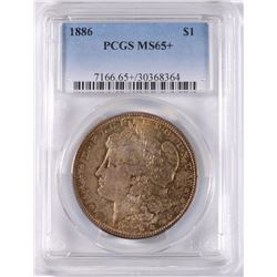 1886 MORGAN SILVER DOLLAR, PCGS  MS-65+  GORGEOUS COLOR
