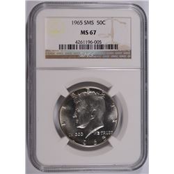 1965 SMS KENNEDY HALF DOLLAR, NGC MS-67