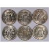 Image 2 : (6) AU/BU FRANKLIN HALF DOLLARS, SOME BETTER DATES 48-D, 49, 49-D, 2-53-D & 1-57