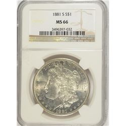 1881-S MORGAN DOLLAR NGC MS-66