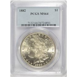 1882 MORGAN DOLLAR PCGS MS-64