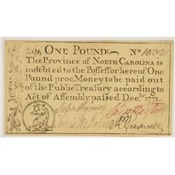 1771 ONE POUND (PROVINCE OF NORTH CAROLINA)