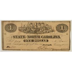 1863 $1 STATE OF NORTH CAROLINA NOTE