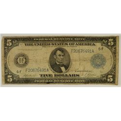 1914 $5 FEDERAL RESERVE NOTE
