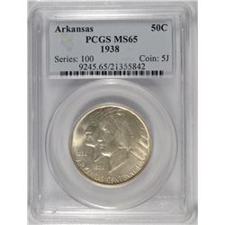 1938 ARKANSAS COMMEN HALF DOLLAR PCGS MS-65