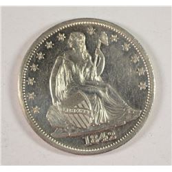 1842 SEATED HALF DOLLAR MS-63