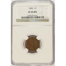 1866 INDIAN HEAD CENT NGC XF-45 BN