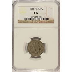 1866 SHIELD NICKEL NGC FINE-12