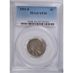 1921-S BUFFALO NICKEL PCGS VF-20