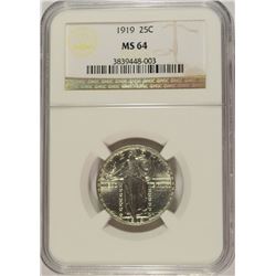 1919 STANDING LIBERTY QUARTER NGC MS-64