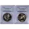 Image 1 : 1994-S WORLD CUP & 95 TRACK &  FIELD COMMEM SILVER DOLLARS BOTH PCGS PR-69 DCAM