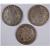 Image 1 : LOT OF ( 3 ) NICE CIRC MORGAN DOLLARS: 1880-S, 1880-O &  1885