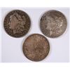 Image 1 : LOT OF ( 3 ) NICE CIRC MORGAN DOLLARS: 1880-S, 1889-O &  1896-O