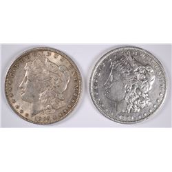 MORGAN SILVER DOLLARS: 1885 AU & 1889-O XF