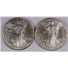 Image 1 : ( 2 ) 1996 AMERICAN SILVER EAGLES, GEM BU+  SCARCE