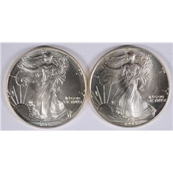 1992 & 1993 UNC. AMERICAN SILVER EAGLES