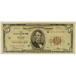 1929 $5 NATIONAL CHICAGO, IL