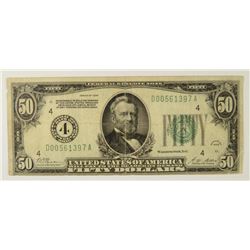 1928 $50 FEDERAL RESERVE NOTE (REDEEMABLE IN GOLD)