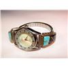 Image 1 : Native American Zuni Sterling Turquoise Onyx Watch