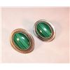 Image 1 : Sterling Silver 925 Malachite Post Earrings