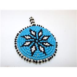 Vintage Native American Beaded Medallion Pendant