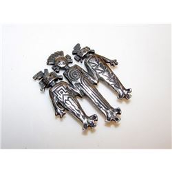 Vintage Sterling Silver Tribal Ethnic Deity Brooch