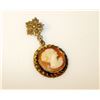 Image 1 : Vintage Victorian 10k Gold Carved Shell Cameo Pendant