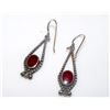 Image 1 : Vintage Sterling Silver Carnelian Pierced Earrings