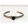 Image 1 : Vintage Sterling Silver Onyx Cuff Bracelet