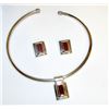 Image 1 : Los Ballesteros Mexican Sterling Carnelian Necklace Set