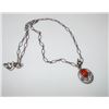 Image 1 : Coral Sterling Silver 925 Pendant Necklace