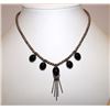 Image 1 : Native American Navajo Sterling Onyx Necklace