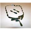 Image 2 : Mexican Sterling 925 Taxco Malachite Necklace Set