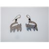 Image 1 : Sterling Silver 925 Taxco Whimsical Cat Earrings with Onyx Beads