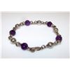 Image 1 : Sterling Silver Purple Amethyst Bead Bracelet