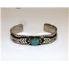 Image 1 : Old Pawn Sterling Silver Turquoise Cuff Bracelet. Native American Navajo Collectible Piece