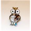 Image 1 : Native American Old Pawn Zuni Sterling Silver Inlay Whimsical Owl Ring Size 6