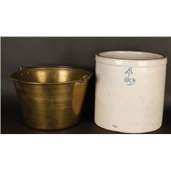 #4 Crock and a Brass Bucket