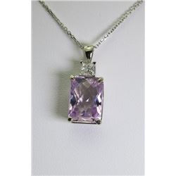 Kunzite & Diamond Pendant