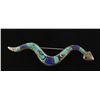 Image 1 : Native American Turquoise & Lapis Snake Brooch
